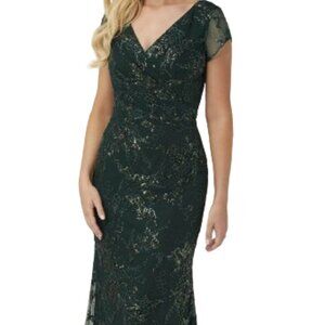 NWT Christina Wu Elegance 17107 Lace Evening Dresses Hunter Size 12